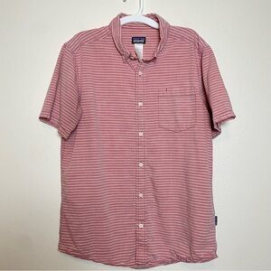 Patagonia men’s cotton striped button down collared